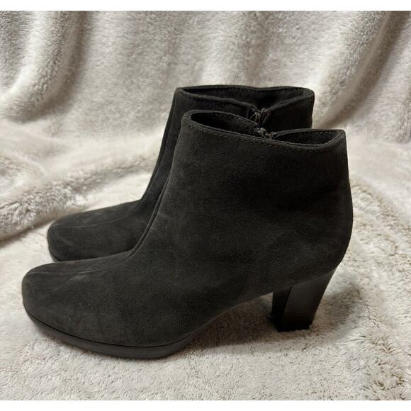 La Canadienne Suede Leather Ankle Zip Bootie Heels Women’s 7.5M Style 33815 NEW - Picture 1 of 8